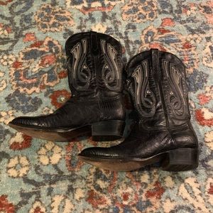 Black Lizard Corral Cowboy Boots